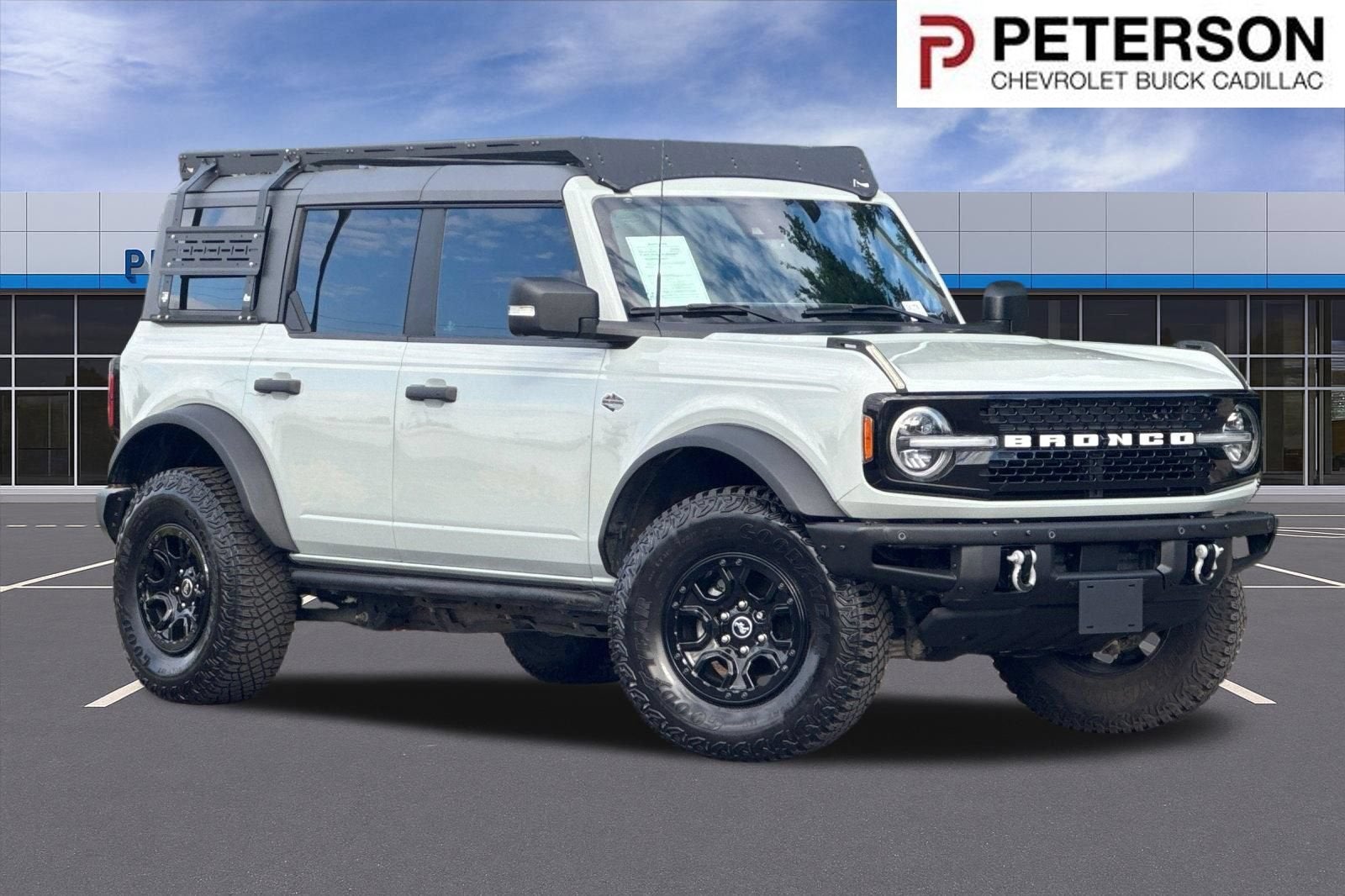 2022 Ford Bronco Wildtrak in Gray — front three-quarter view