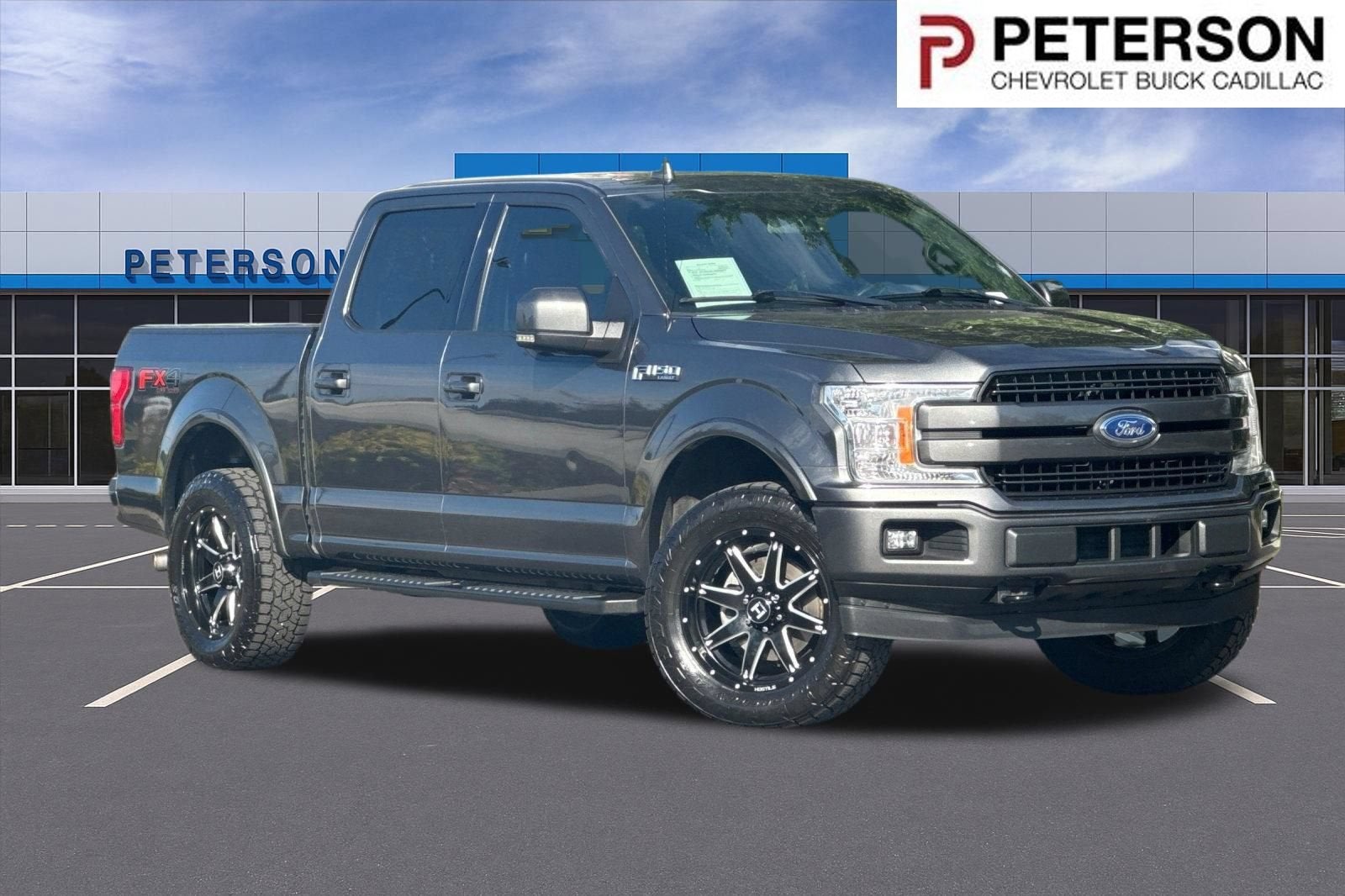 2018 Ford F-150 LARIAT in Gray — front three-quarter view