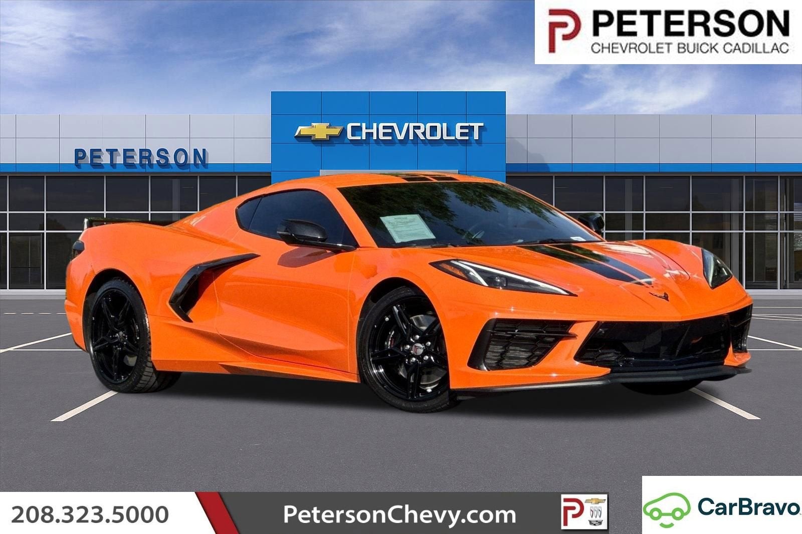 2023 Chevrolet Corvette Stingray 2LT in Amplify Orange Tintcoat — front three-quarter view