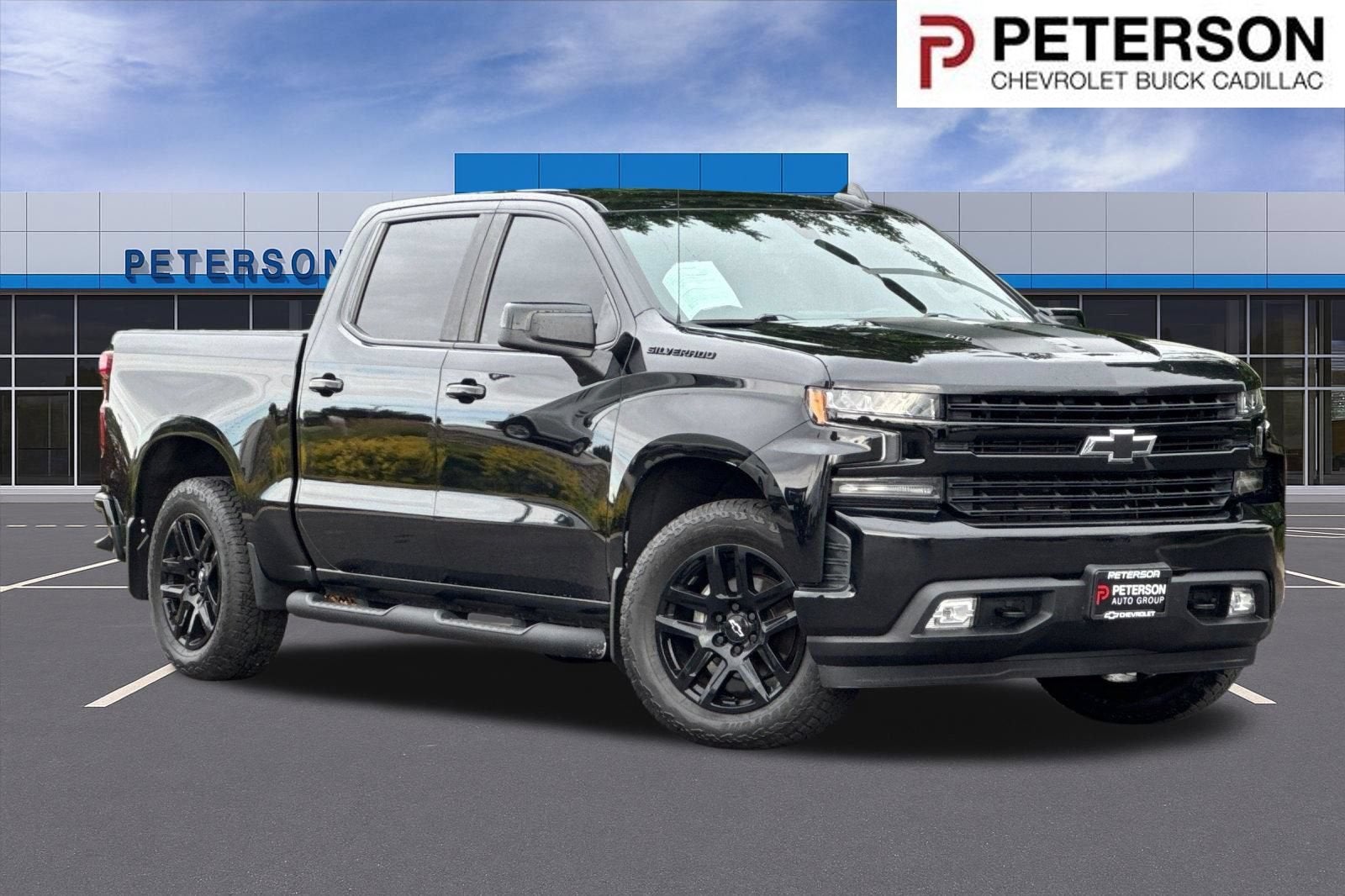 2020 Chevrolet Silverado 1500 RST in Black — front three-quarter view