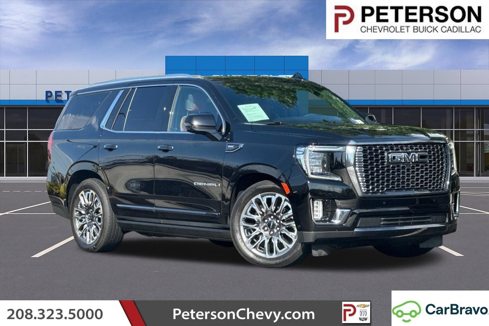 2024 GMC Yukon Denali Ultimate in Onyx Black — front three-quarter view