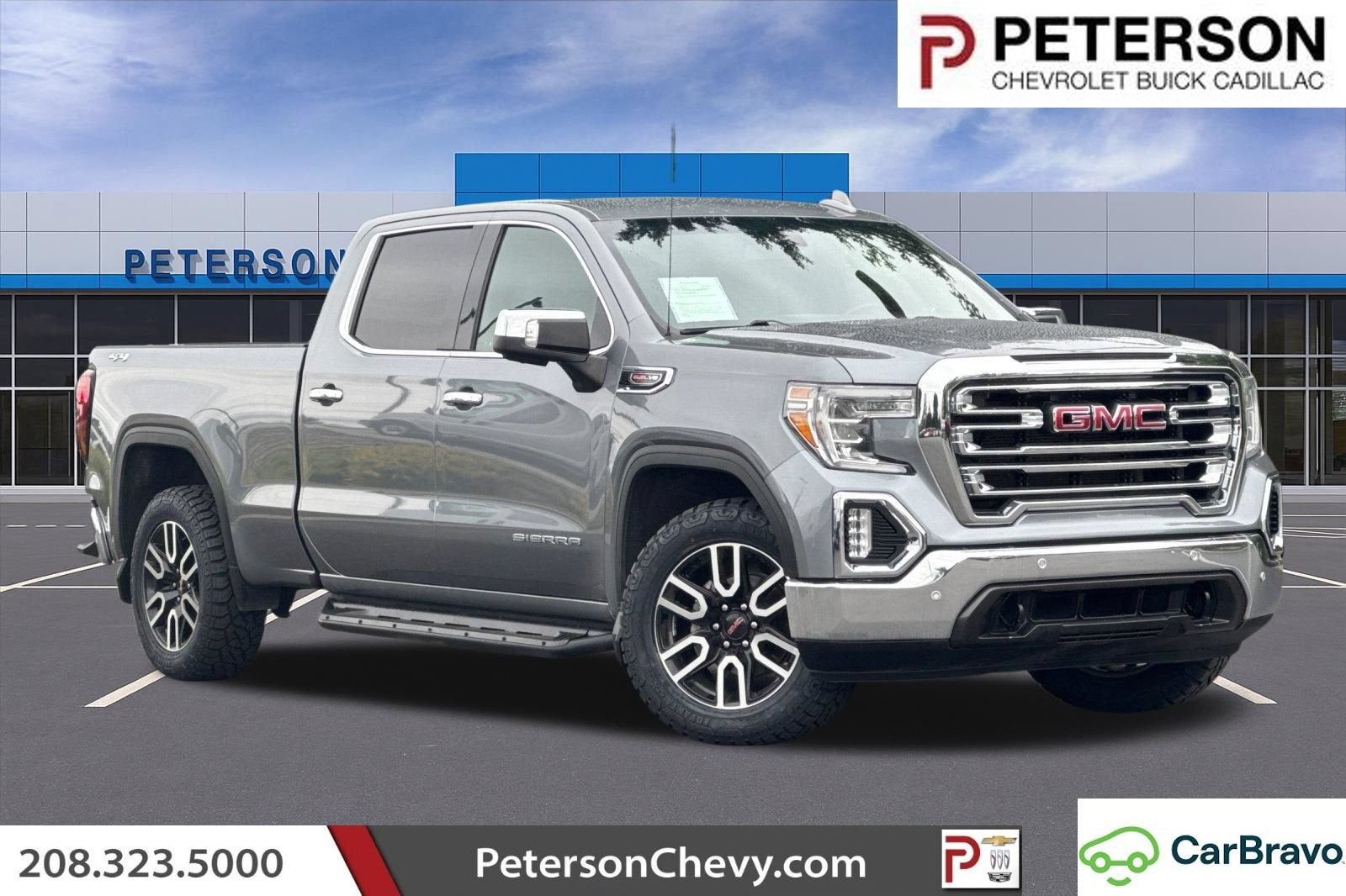 2019 GMC Sierra 1500 SLT in Gray — front three-quarter view
