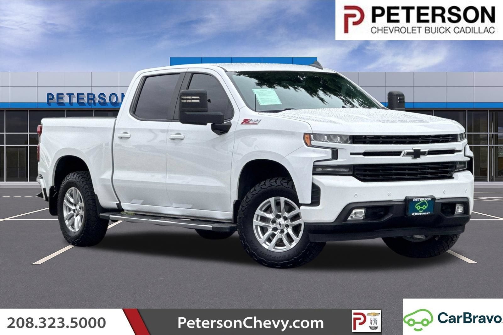 2020 Chevrolet Silverado 1500 RST in Summit White — front three-quarter view